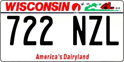 WI license plate 722NZL