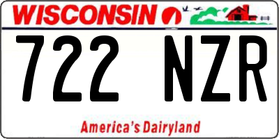 WI license plate 722NZR
