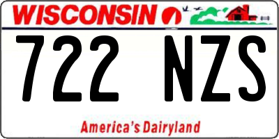 WI license plate 722NZS