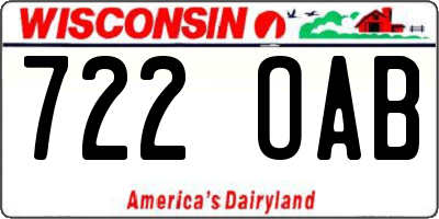 WI license plate 722OAB
