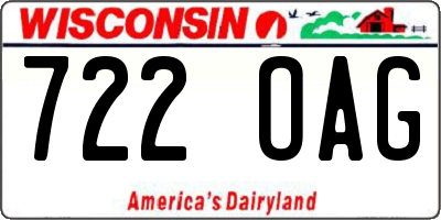 WI license plate 722OAG