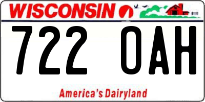 WI license plate 722OAH