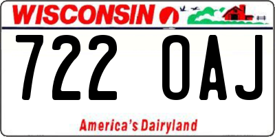 WI license plate 722OAJ