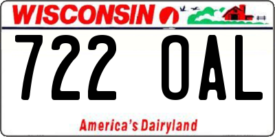 WI license plate 722OAL