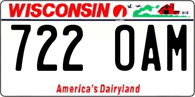 WI license plate 722OAM