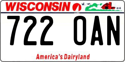 WI license plate 722OAN