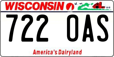 WI license plate 722OAS