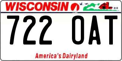 WI license plate 722OAT