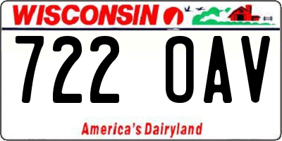 WI license plate 722OAV