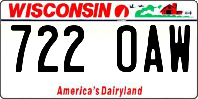 WI license plate 722OAW