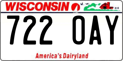WI license plate 722OAY