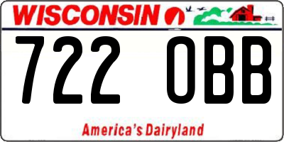 WI license plate 722OBB