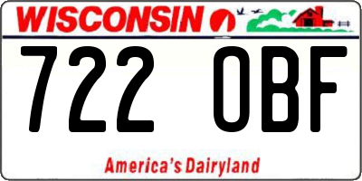 WI license plate 722OBF