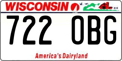 WI license plate 722OBG