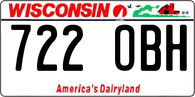 WI license plate 722OBH