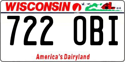 WI license plate 722OBI
