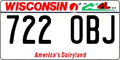 WI license plate 722OBJ