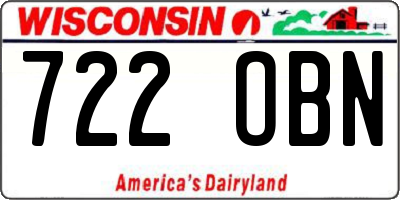 WI license plate 722OBN