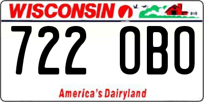 WI license plate 722OBO