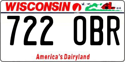 WI license plate 722OBR