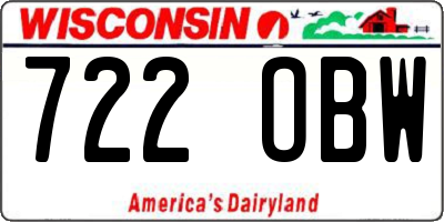 WI license plate 722OBW