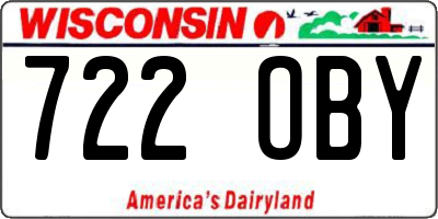 WI license plate 722OBY