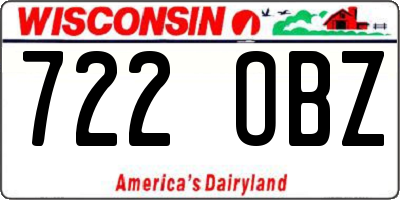 WI license plate 722OBZ