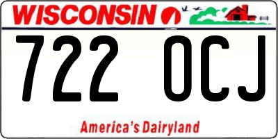 WI license plate 722OCJ