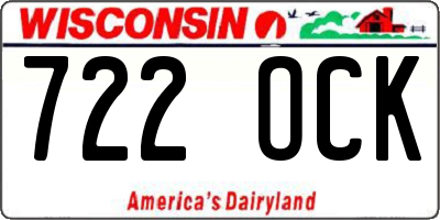 WI license plate 722OCK