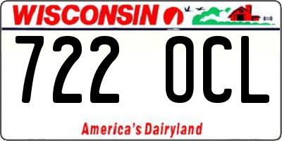 WI license plate 722OCL