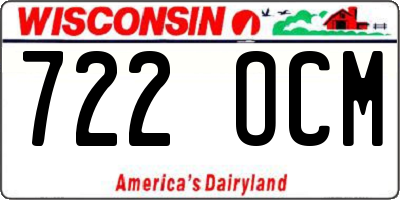 WI license plate 722OCM