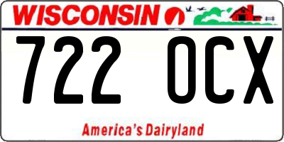 WI license plate 722OCX