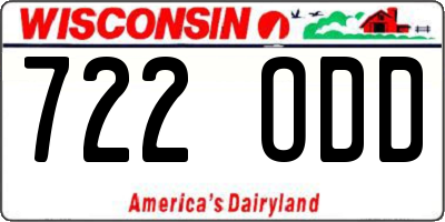 WI license plate 722ODD