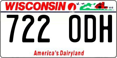 WI license plate 722ODH