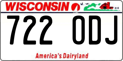 WI license plate 722ODJ