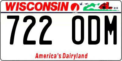 WI license plate 722ODM