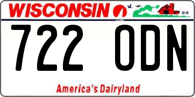 WI license plate 722ODN