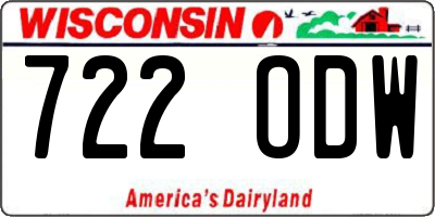 WI license plate 722ODW