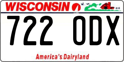 WI license plate 722ODX
