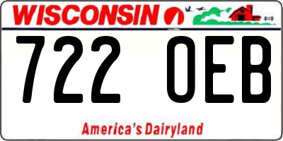 WI license plate 722OEB