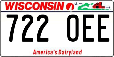 WI license plate 722OEE