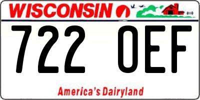 WI license plate 722OEF