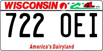 WI license plate 722OEI