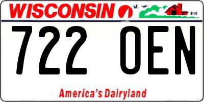 WI license plate 722OEN