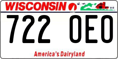 WI license plate 722OEO