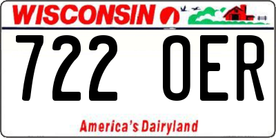 WI license plate 722OER