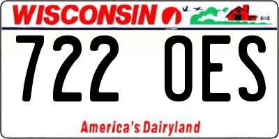 WI license plate 722OES