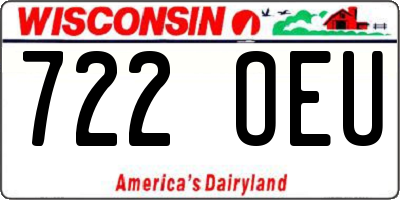 WI license plate 722OEU