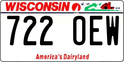 WI license plate 722OEW