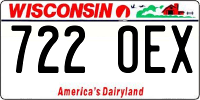 WI license plate 722OEX